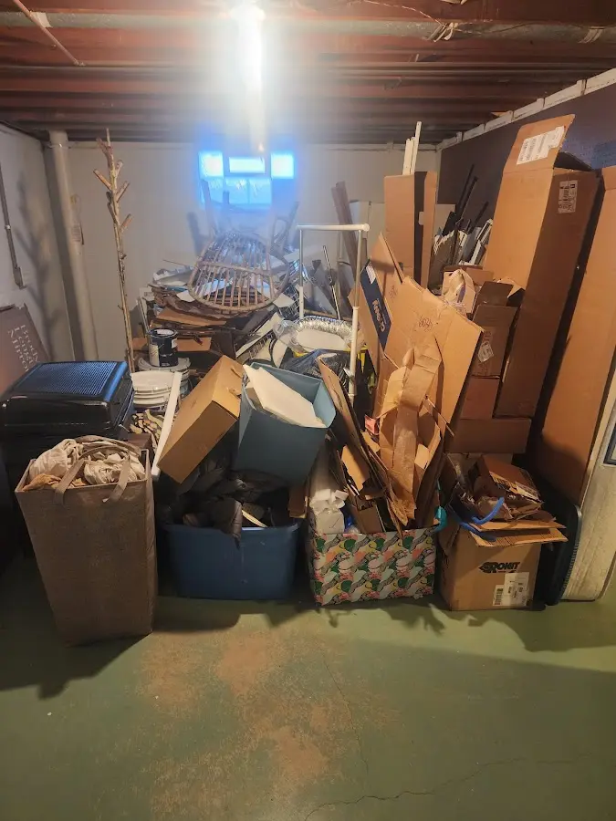 Roll-off dumpster container at job site for 6 Yard Dumpster Rental in White